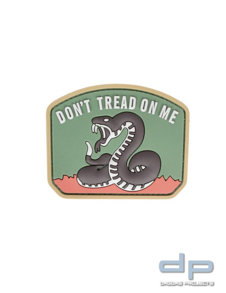 Klettabzeichen DONT TREAD ON ME - gummiert, 70x60 mm in Oliv und Grau