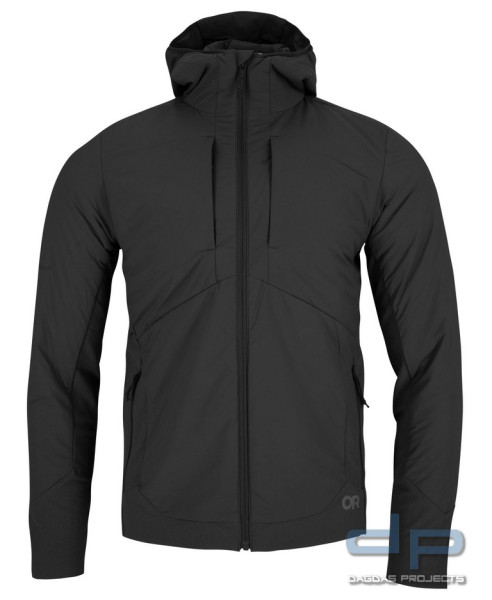 Outdoor Research - Men's Shadow Hybrid Hoodie in Schwarz und Ranger Green