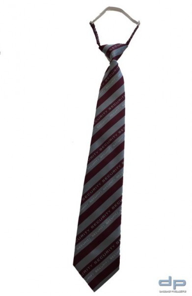 Security Krawatte im Streifen Design Farbe: Bordeaux/Silber