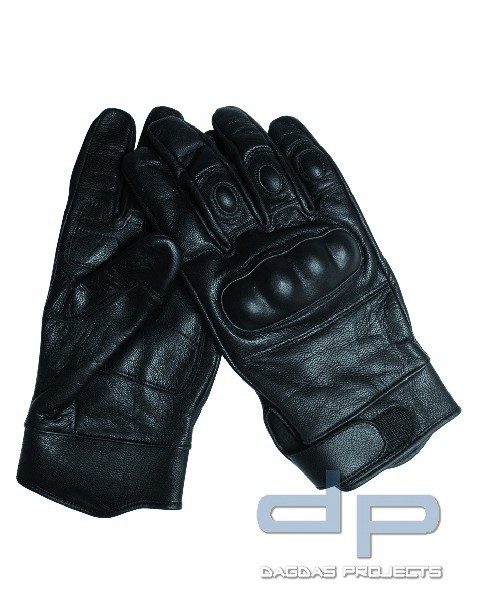 TACTICAL GLOVES LEDER SCHWARZ