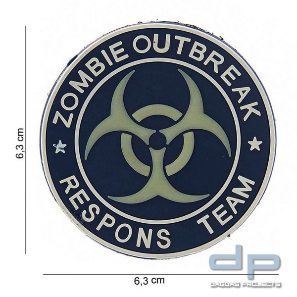 Emblem 3D PVC Zombie Outbreak Respons Team Blau