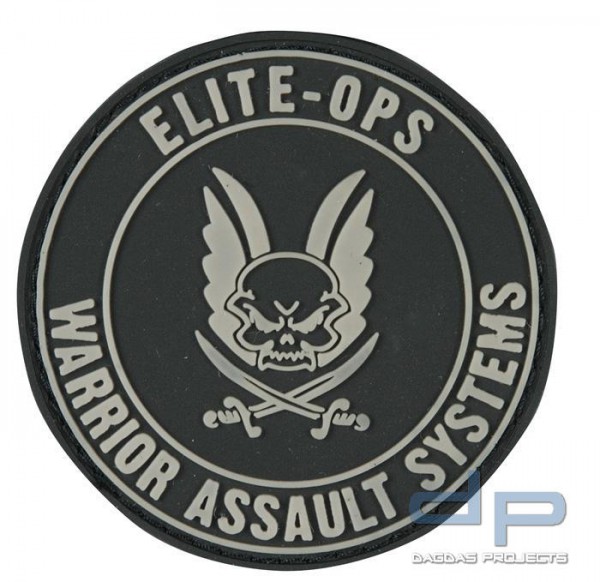 Warrior Elite Ops Rubber Patch Round Logo Black