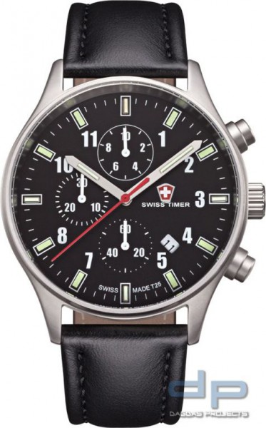 SWISS TIMER Classic H3 Uhr Chronograph Lederband