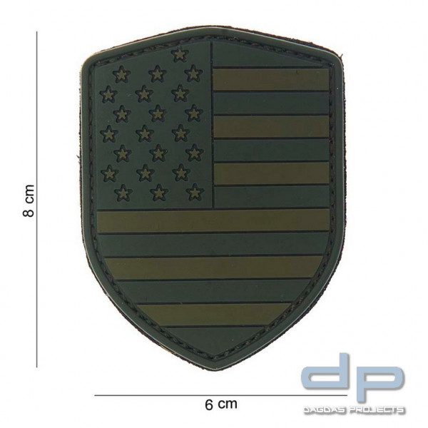 Emblem 3D PVC Schild USA grün
