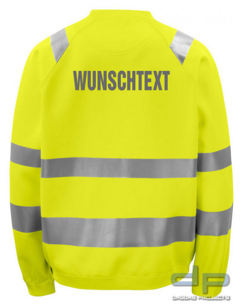 Projob 6106 SWEATSHIRT EN ISO 20471 KLASSE 3 in Gelb und Orange mit Aufdruck nach Wunsch