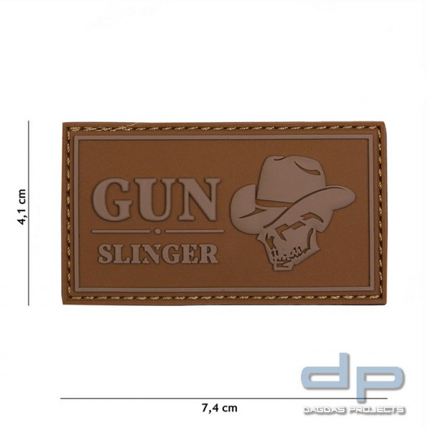 Emblem 3D PVC Gun Slinger Skull Cowboy coyote