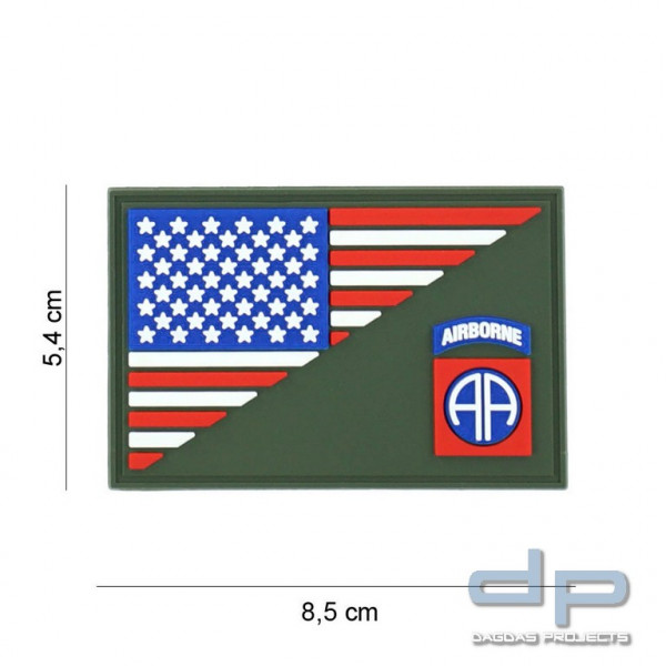 Emblem 3D PVC 82nd Airborne half flag