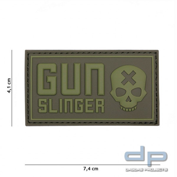 Emblem 3D PVC Gun Slinger Skull grün