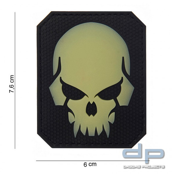 Patch Nation SAS Barett-Schädel Patch: Leuchtet Im Dunkeln, Aus PVC Mit Klettrückseite