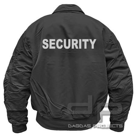 Security Jacke CWU mit Reflexaufdruck silber