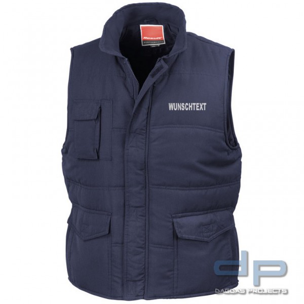 Bodywarmer Weste mit Wunschaufdruck Brust und Rücken