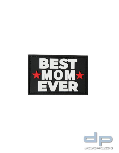 Klettabzeichen BEST MOM EVER - gummiert, 75x50 mm