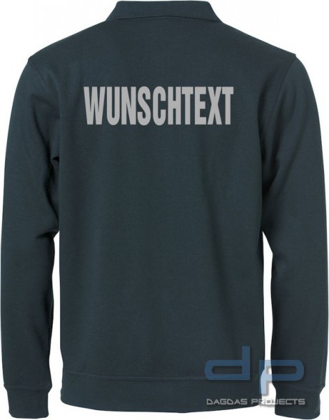 Behörden Sweatshirt in verschiedenen Farben mit Kragen und Wunschaufdruck in reflex silber