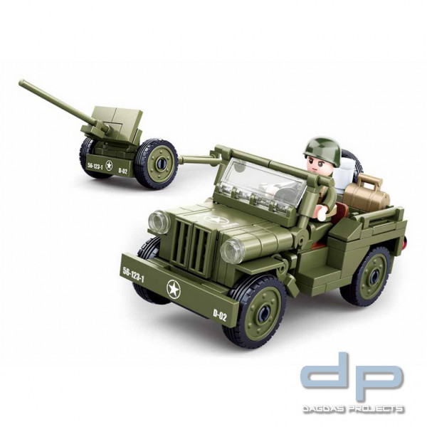 Sluban Allied jeep with Anti-Aircraft guns M38-B0853 #16140