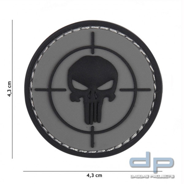 Emblem 3D PVC Punisher Visier Grau
