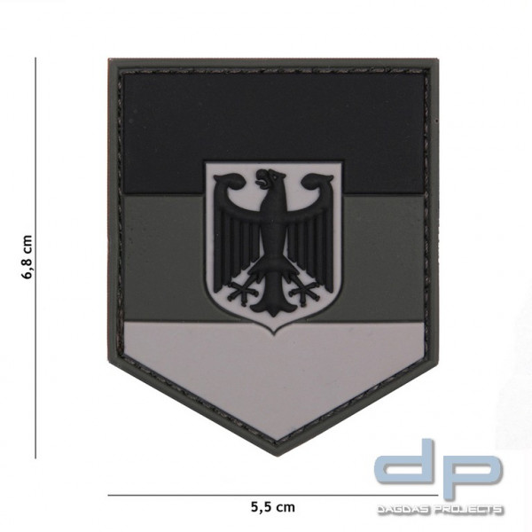 Emblem 3D PVC Deutsches Schild grau