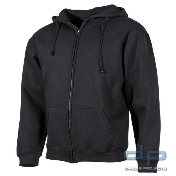 Kapuzen Sweatshirt-Jacke, &quot;PC&quot;, 340 g/m², schwarz