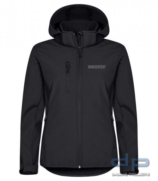Behörden Classic Softshell Hoody Lady mit Aufdruck nach Wunsch auf Brust und Rücken