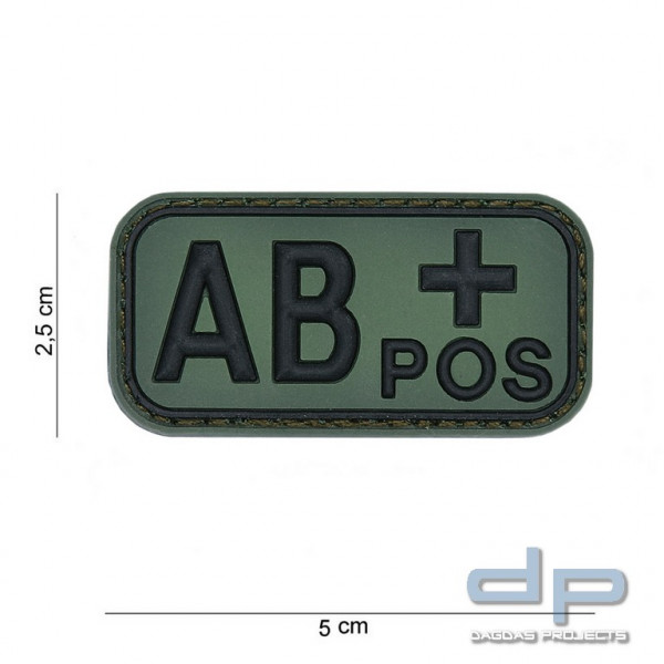 Emblem 3D PVC Blut Typ AB+ positiv grün