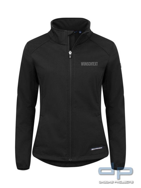 Oak Harbor Softshell Jacket Women in Dark Navy und Schwarz mit Aufdruck nach Wunsch