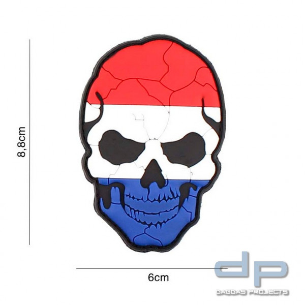 Emblem 3D PVC Skull Niederlande cracked