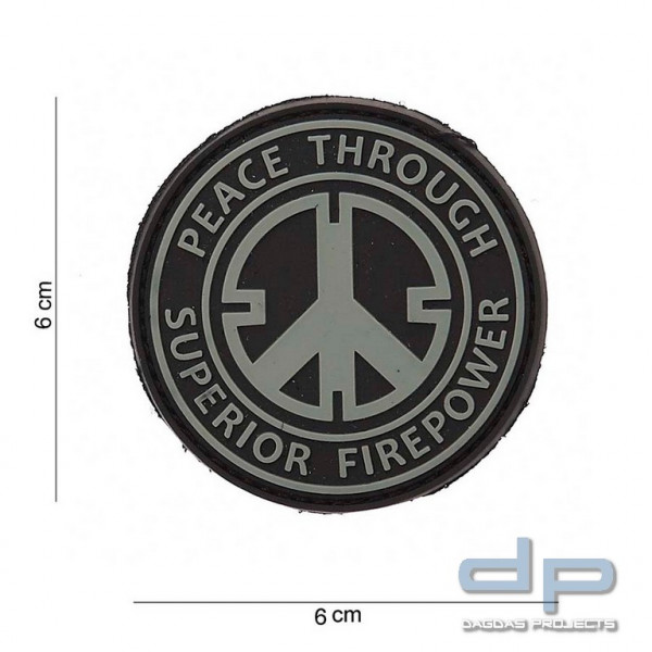 Emblem PVC Peace through Superior Fire Power