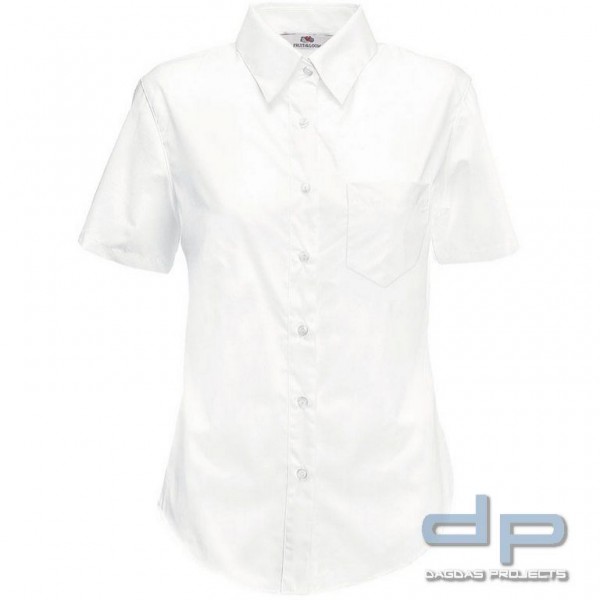 Short Sleeve Poplin Shirt Lady-Fit weiss in verschiedenen Größen