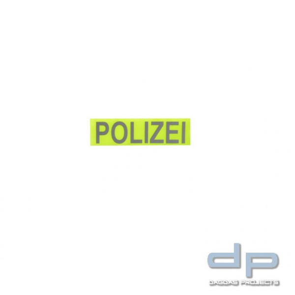 Aufschrift, reflektierend, POLIZEI, 13,5 x 3,5 cm, neongelb, klein