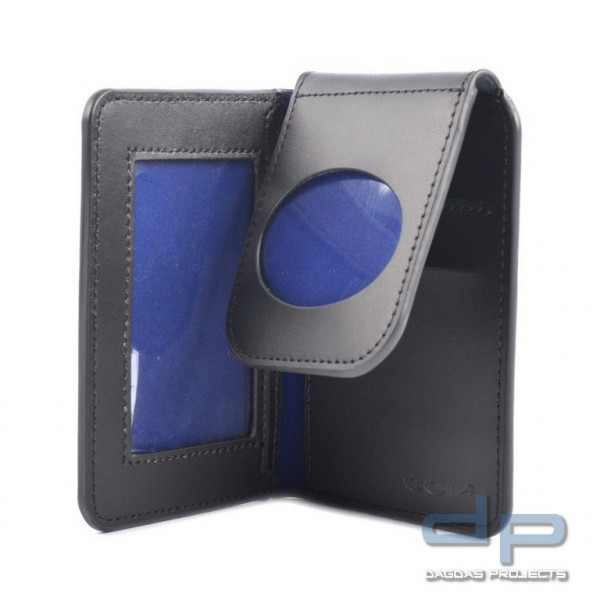 COP® RFID Dienstausweismäppchen OHNE DRUCK, oval, Scheckkartenformat, Leder