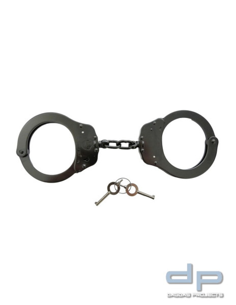 COP® 0109 Stahlhandfessel mit Kette und Sicherungsverriegelung Double Lock