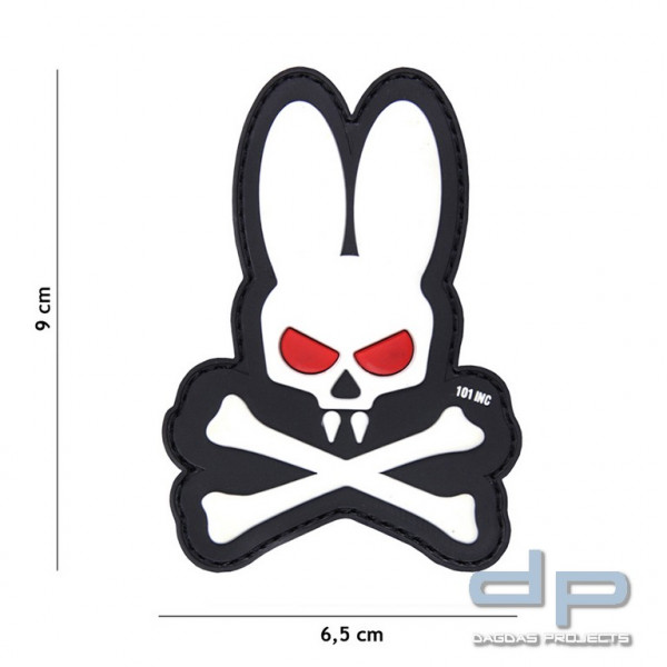 Emblem 3D PVC Skull Bunny weiss