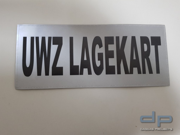 Reflexschild - matt - Klett - 38x16cm - silber - Wunschtext [UWZ LAGEKART] Textfarbe: schwarz