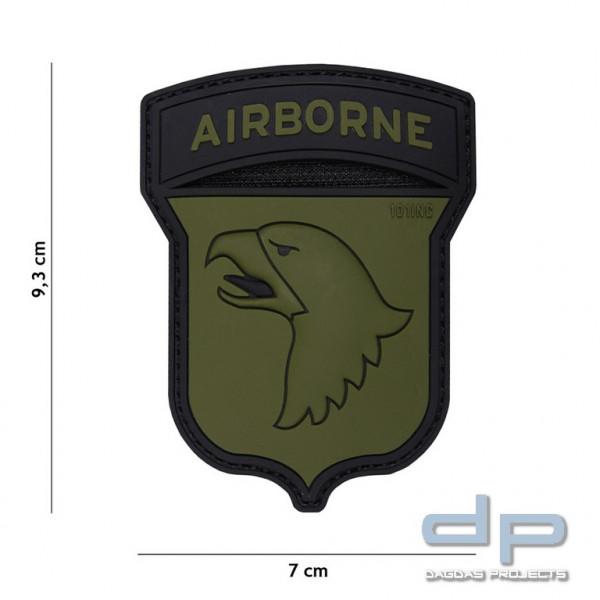 Emblem 3D PVC Airborne 101st grün