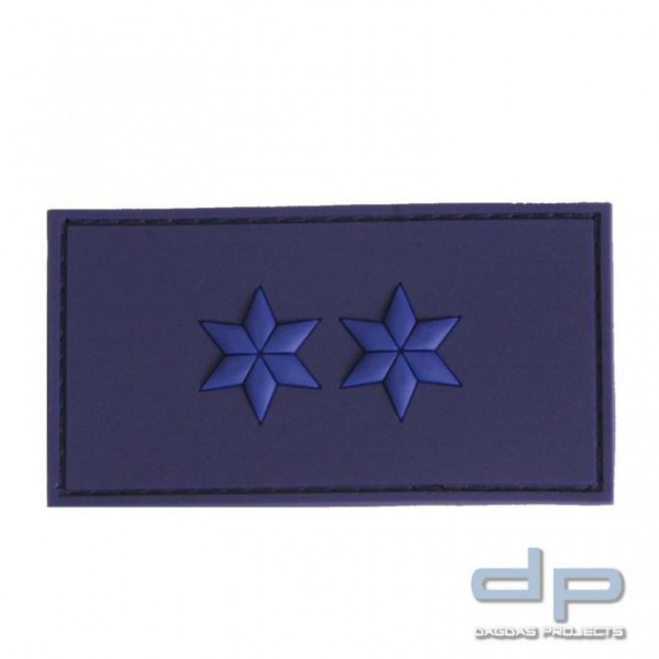 Klettabzeichen POLIZEIMEISTER 75 x 40 mm, blau / 2 blaue Sterne