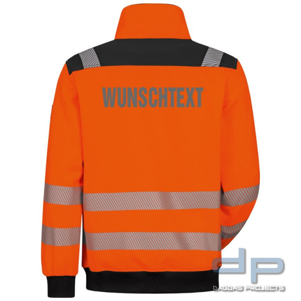 Elysee WARNSCHUTZ-SWEATJACKE in fluoreszierend orange mit Aufdruck nach Wunsch auf Brust und Rücken