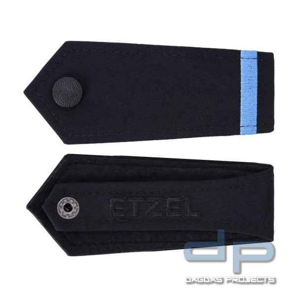 ETZEL Schulterklappen Paar mit Druckknopf 1 Balken Blau