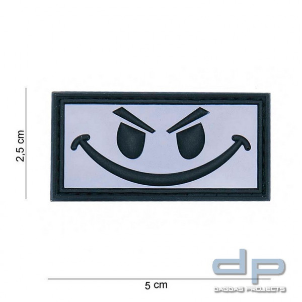 Emblem 3D PVC Evil Smiley weiss