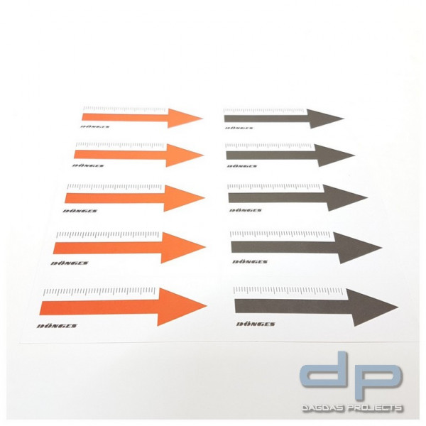 Dönges Tatort-Pfeile, selbstklebend, rot und schwarz, 60 mm