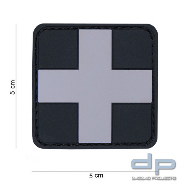 Emblem 3D PVC Kreuz grau