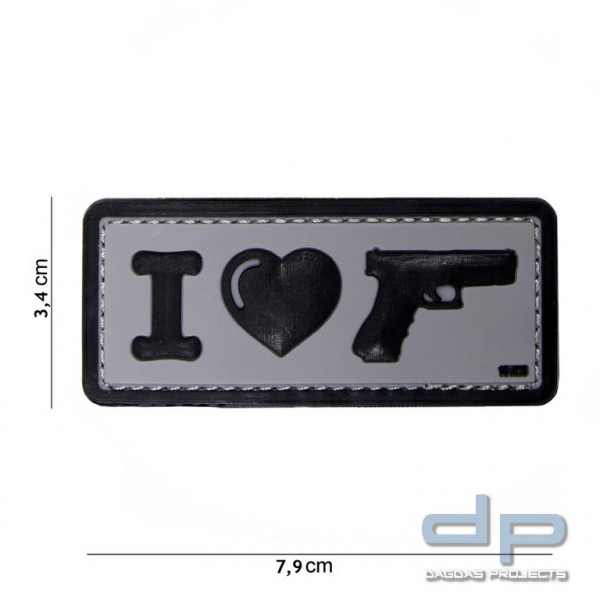Emblem 3D PVC I Love MY Sidearm schwarz