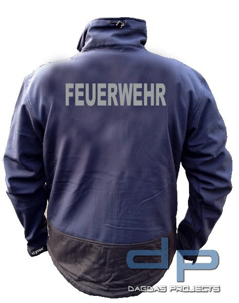 Behörden Softshell Jacke blau/schwarz Feuerwehr