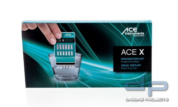 ACE Drogentest-Kit für Privatpersonen, Schulen usw. Inhalt: 2 Stk. + Fließmittel für Oberflächentest
