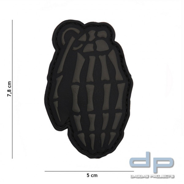 Emblem 3D PVC Skull Granate grau