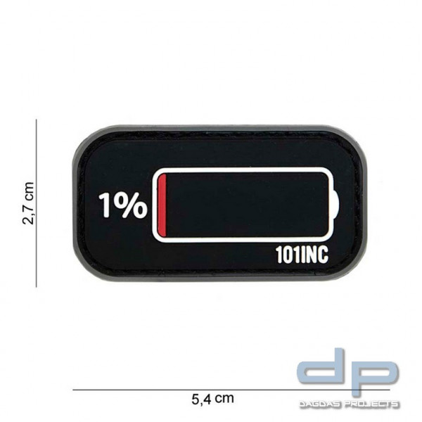 Emblem 3D PVC Low Power schwarz/grau