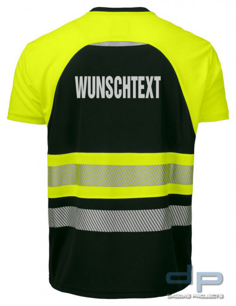 Projob 6020 T-SHIRT EN ISO 20471 KLASSE 1 in Schwarz Gelb mit Aufdruck nach Wunsch