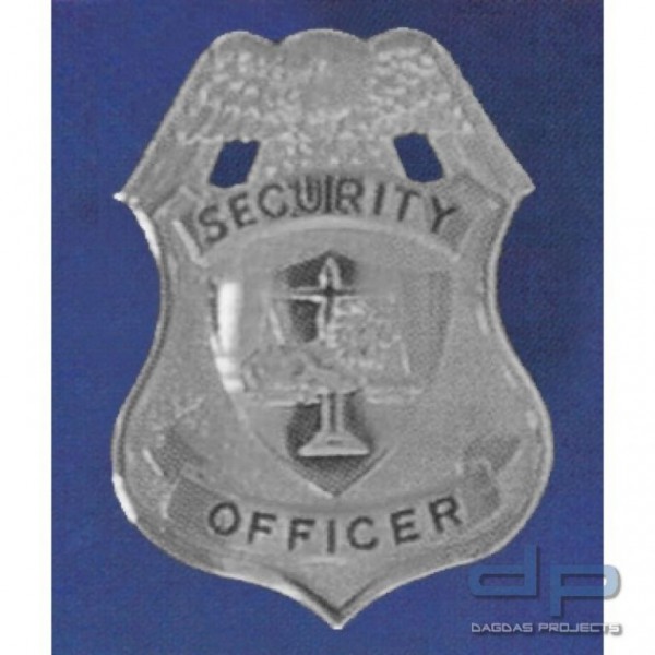 Security Officer silberfarben - Massives Metallabzeichen mit Anstecknadel