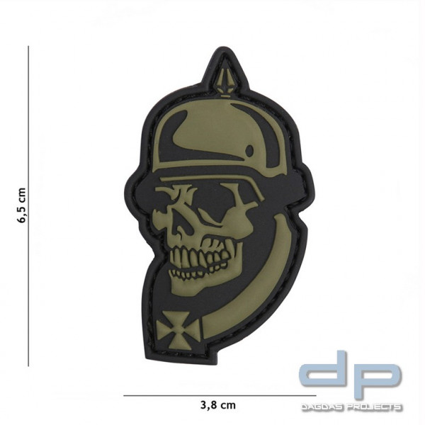Emblem 3D PVC WW I skull grün