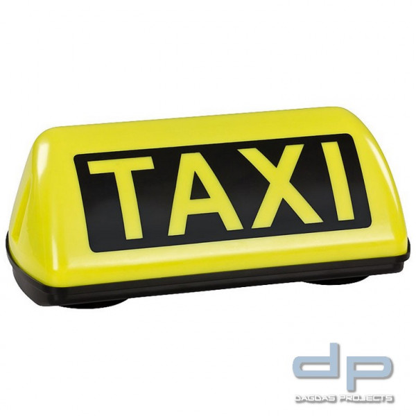 TAXI Dachzeichen SPEED Dachschild gelb LED Dauerlicht mit 2,5m Flachkabel und TÜV Gutachten bis 240