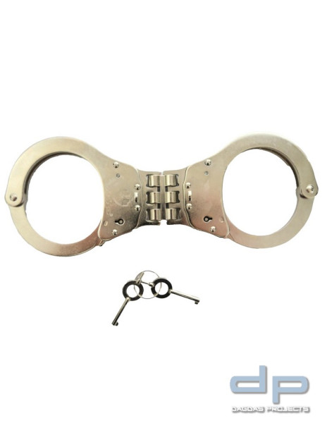 COP® 0108 Stahlhandfessel mit Gelenk und Sicherungsverriegelung Double Lock
