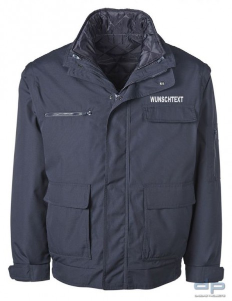 Behörden Wetterschutz-Blouson marine Herren mit reflektierendem Wunschtext